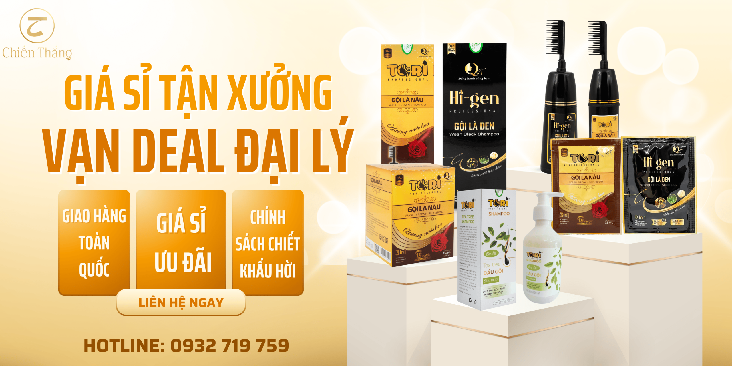Banner ưu đãi giá sỉ của Chiến Thắng Cosmetic Chemical