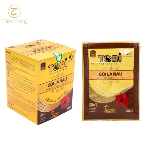 dầu gội phủ bạc gội là nâu tori hương nước hoa (gói) 3