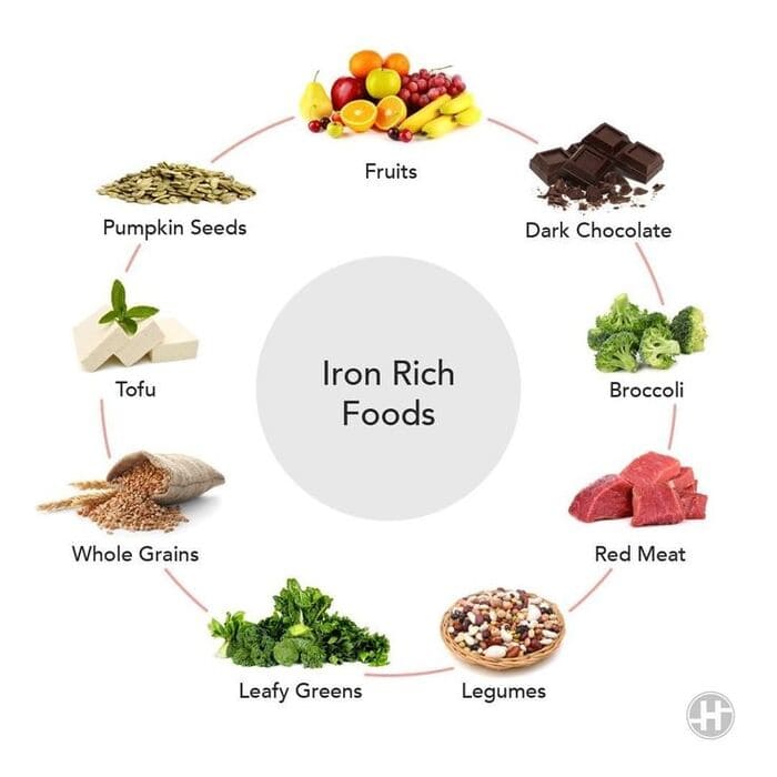 nhóm thực phẩm giàu sắt giúp làm chậm quá trình tóc bạc sớm